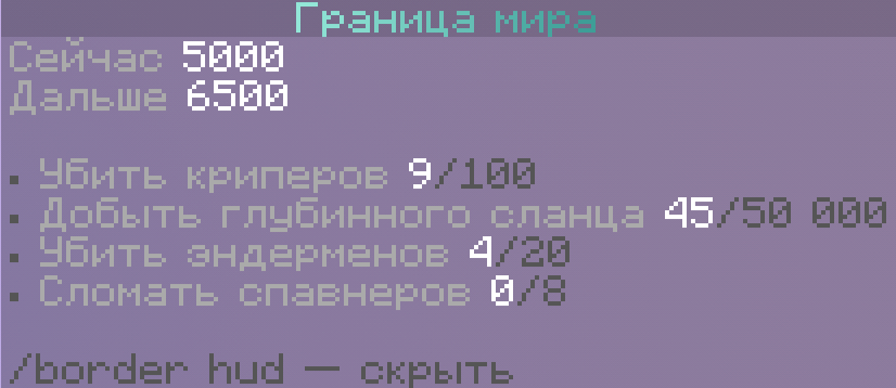Табло с заданиями на расширение границы